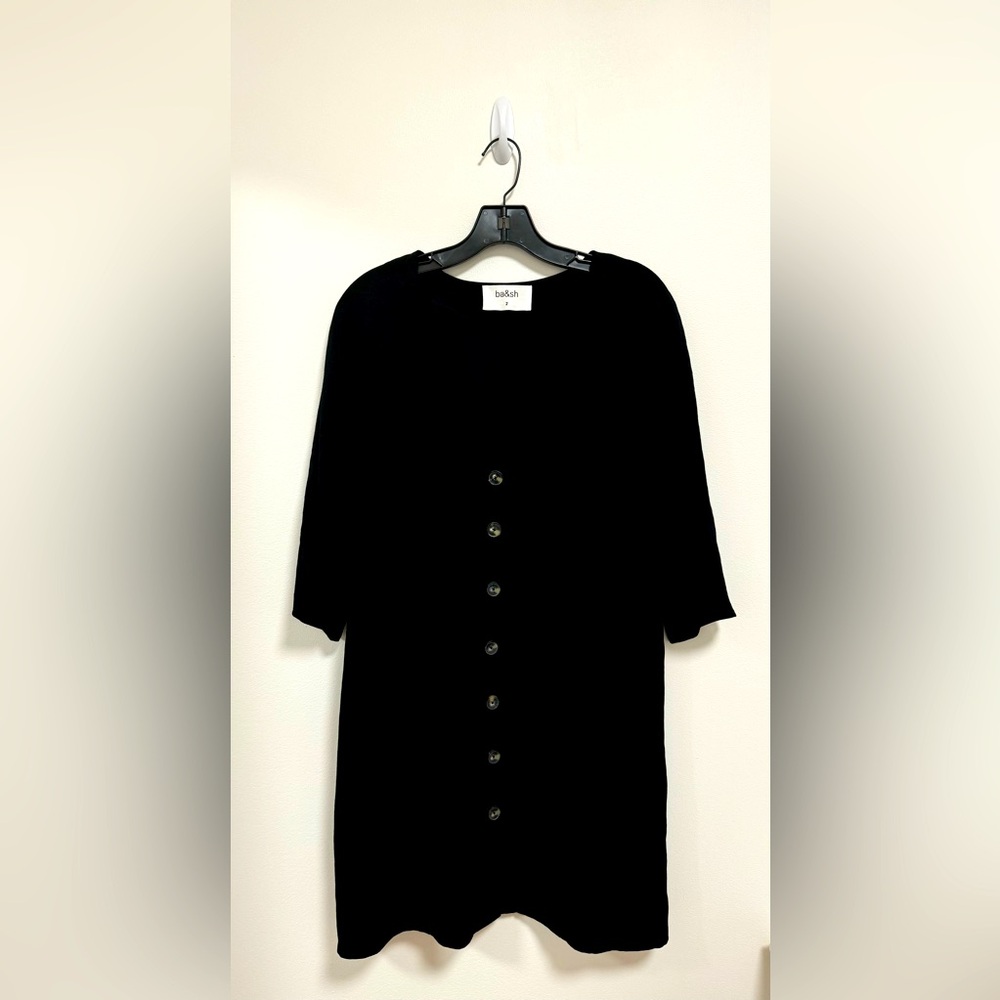 BASH Black Button Down Mini Dress